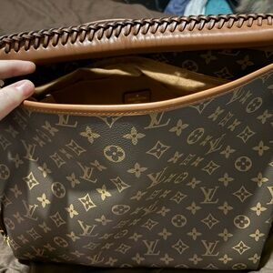 Louis Vuitton Tan and Gold Monogram Shoulder Bag